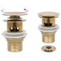 vidaXL Ablaufgarnitur mit Überlauf Golden 6,4x6,4x9,1 cm vidaXL Ablaufgarnitur mit Überlauf Golden 6,4x6,4x9,1 cm