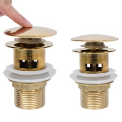 vidaXL Ablaufgarnitur mit Überlauf Golden 6,4x6,4x9,1 cm  
