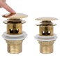 vidaXL Ablaufgarnitur mit Überlauf Golden 6,4x6,4x9,1 cm vidaXL Ablaufgarnitur mit Überlauf Golden 6,4x6,4x9,1 cm