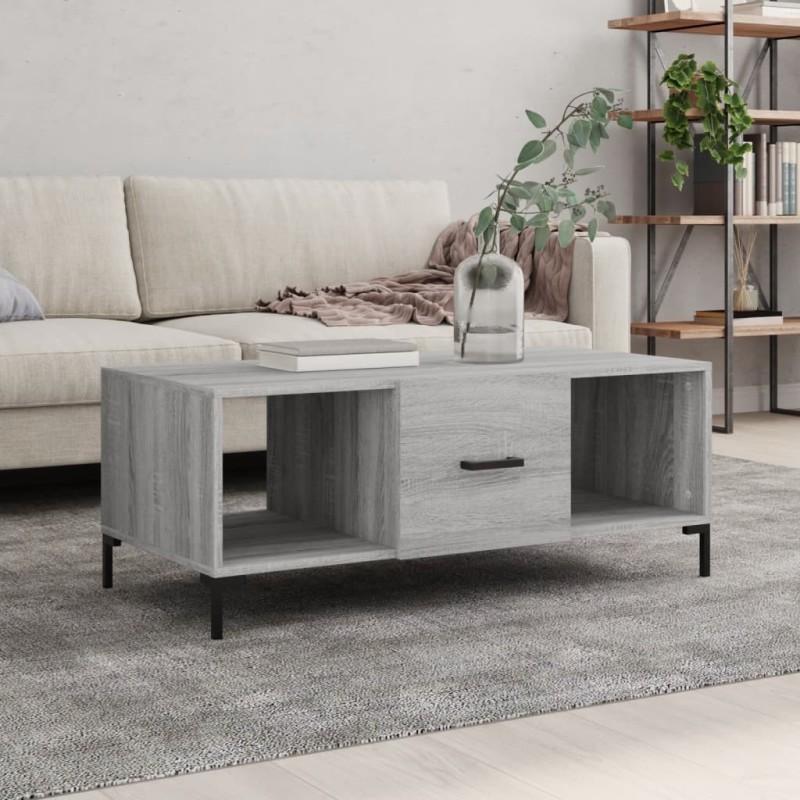 vidaXL Couchtisch Grau Sonoma 102x50x40 cm Holzwerkstoff vidaXL Couchtisch Grau Sonoma 102x50x40 cm Holzwerkstoff