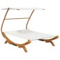 Loungebett mit Dach 165x203x138 cm Bugholz Massiv Creme Loungebett mit Dach 165x203x138 cm Bugholz Massiv Creme