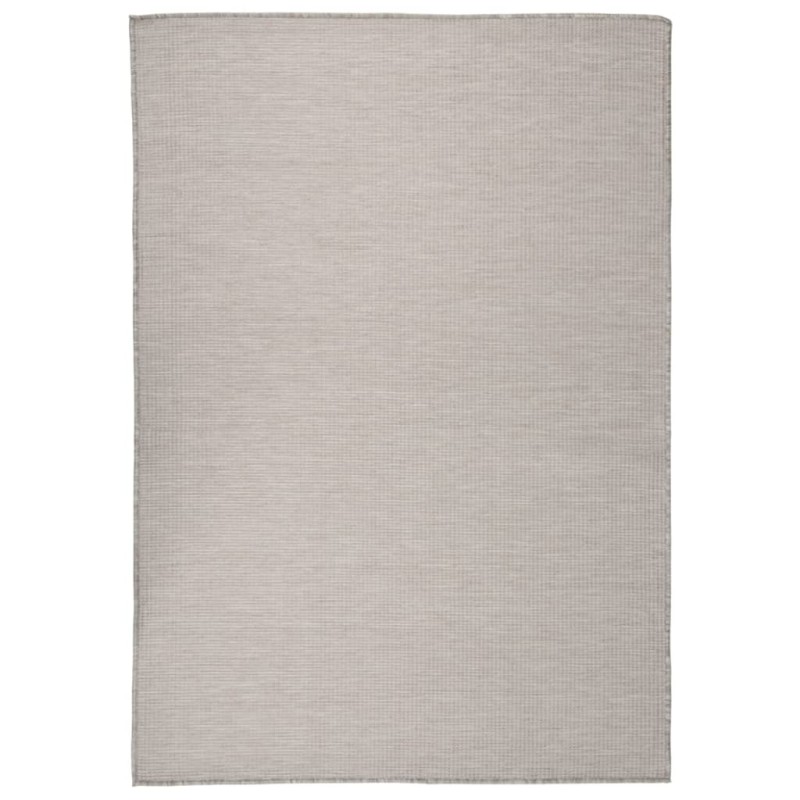 vidaXL Outdoor-Teppich Flachgewebe 140x200 cm Taupe