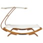 Loungebett mit Dach 165x203x138 cm Bugholz Massiv Creme Loungebett mit Dach 165x203x138 cm Bugholz Massiv Creme