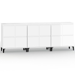 vidaXL Sideboards 3 Stk. Hochglanz-Weiß 60x35x70 cm Holzwerkstoff