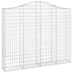 vidaXL Gabione mit Hochbogen 200x30x160/180 cm Verzinktes Eisen