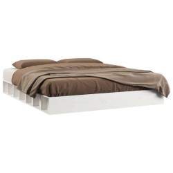 vidaXL Massivholzbett Weiß 200x200 cm