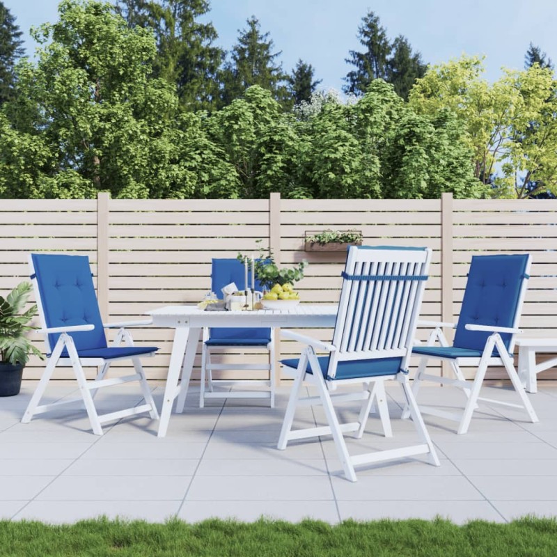 Gartenstuhlauflagen für Hochlehner 4 Stk. Königsblau 120x50x3cm Gartenstuhlauflagen für Hochlehner 4 Stk. Königsblau 120x50x3cm