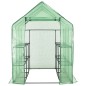 vidaXL Begehbares Gewächshaus mit 12 Regalen Stahl 143 x 214 x 196 cm vidaXL Begehbares Gewächshaus mit 12 Regalen Stahl 143 x 214 x 196 cm