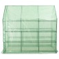vidaXL Begehbares Gewächshaus mit 12 Regalen Stahl 143 x 214 x 196 cm vidaXL Begehbares Gewächshaus mit 12 Regalen Stahl 143 x 214 x 196 cm