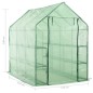 vidaXL Begehbares Gewächshaus mit 12 Regalen Stahl 143 x 214 x 196 cm vidaXL Begehbares Gewächshaus mit 12 Regalen Stahl 143 x 214 x 196 cm