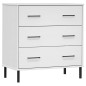 vidaXL Sideboard OSLO mit 3 Schubladen Weiß 77x40x79,5 cm Massivholz vidaXL Sideboard OSLO mit 3 Schubladen Weiß 77x40x79,5 cm Massivholz