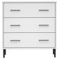 vidaXL Sideboard OSLO mit 3 Schubladen Weiß 77x40x79,5 cm Massivholz vidaXL Sideboard OSLO mit 3 Schubladen Weiß 77x40x79,5 cm Massivholz