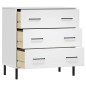 vidaXL Sideboard OSLO mit 3 Schubladen Weiß 77x40x79,5 cm Massivholz vidaXL Sideboard OSLO mit 3 Schubladen Weiß 77x40x79,5 cm Massivholz