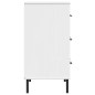 vidaXL Sideboard OSLO mit 3 Schubladen Weiß 77x40x79,5 cm Massivholz vidaXL Sideboard OSLO mit 3 Schubladen Weiß 77x40x79,5 cm Massivholz