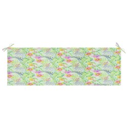 Gartenbank-Auflage Blattmuster 150x50x3 cm Oxford-Gewebe