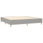 vidaXL Boxspringbett mit Matratze Hellgrau 200x200 cm Stoff vidaXL Boxspringbett mit Matratze Hellgrau 200x200 cm Stoff