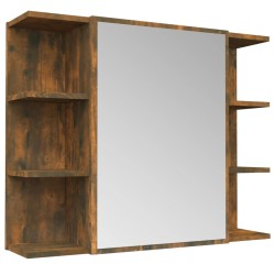 vidaXL Bad-Spiegelschrank Räuchereiche 80x20,5x64 cm Holzwerkstoff