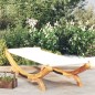 Loungebett 100x188,5x44 cm Bugholz Massiv Creme Loungebett 100x188,5x44 cm Bugholz Massiv Creme