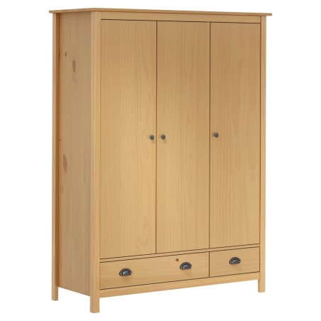 vidaXL Kleiderschrank mit 3 Türen Hill 127x50x170cm Massivholz Kiefer