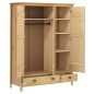 vidaXL Kleiderschrank mit 3 Türen Hill 127x50x170cm Massivholz Kiefer vidaXL Kleiderschrank mit 3 Türen Hill 127x50x170cm Massivholz Kiefer