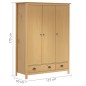 vidaXL Kleiderschrank mit 3 Türen Hill 127x50x170cm Massivholz Kiefer vidaXL Kleiderschrank mit 3 Türen Hill 127x50x170cm Massivholz Kiefer