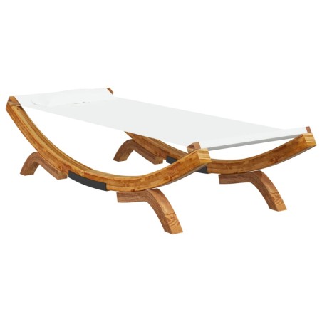 Loungebett 100x188,5x44 cm Bugholz Massiv Creme