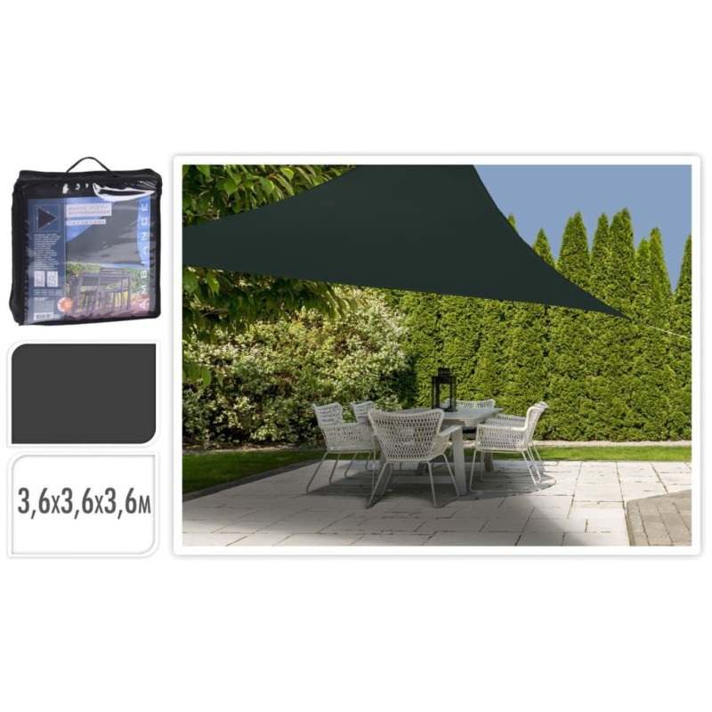 ProGarden Sonnensegel 3,6x3,6x3,6 m Dunkelgrau Dreieckig ProGarden Sonnensegel 3,6x3,6x3,6 m Dunkelgrau Dreieckig