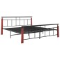 vidaXL Bettgestell Metall und Massivholz Eiche 180x200 cm vidaXL Bettgestell Metall und Massivholz Eiche 180x200 cm