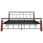 vidaXL Bettgestell Metall und Massivholz Eiche 180x200 cm vidaXL Bettgestell Metall und Massivholz Eiche 180x200 cm