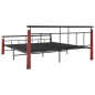 vidaXL Bettgestell Metall und Massivholz Eiche 180x200 cm vidaXL Bettgestell Metall und Massivholz Eiche 180x200 cm