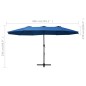 vidaXL Sonnenschirm mit Aluminium-Mast 460x270 cm Blau vidaXL Sonnenschirm mit Aluminium-Mast 460x270 cm Blau