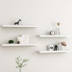 vidaXL Loggia Wandregale 4 Stk. Eichen-Optik und Weiß 80x15x4 cm MDF