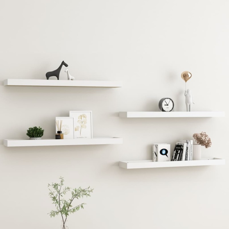vidaXL Loggia Wandregale 4 Stk. Eichen-Optik und Weiß 80x15x4 cm MDF vidaXL Loggia Wandregale 4 Stk. Eichen-Optik und Weiß 80x15x4 cm MDF