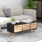 vidaXL Couchtisch Schwarz 80x40x30 cm Holzwerkstoff Massivholz Kiefer vidaXL Couchtisch Schwarz 80x40x30 cm Holzwerkstoff Massivholz Kiefer