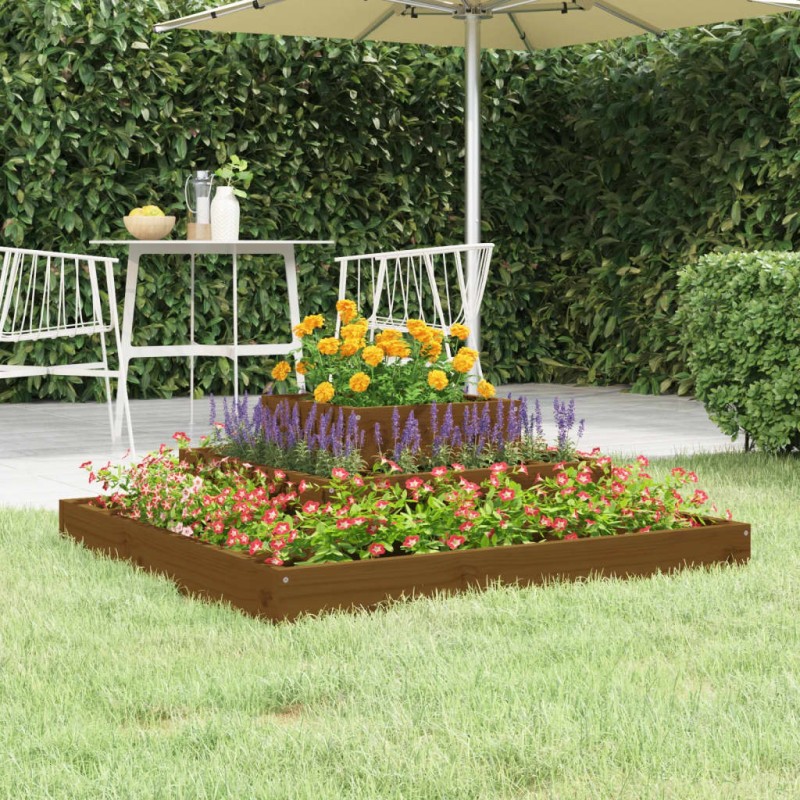vidaXL Pflanzkübel Honigbraun 80x80x27 cm Massivholz Kiefer vidaXL Pflanzkübel Honigbraun 80x80x27 cm Massivholz Kiefer