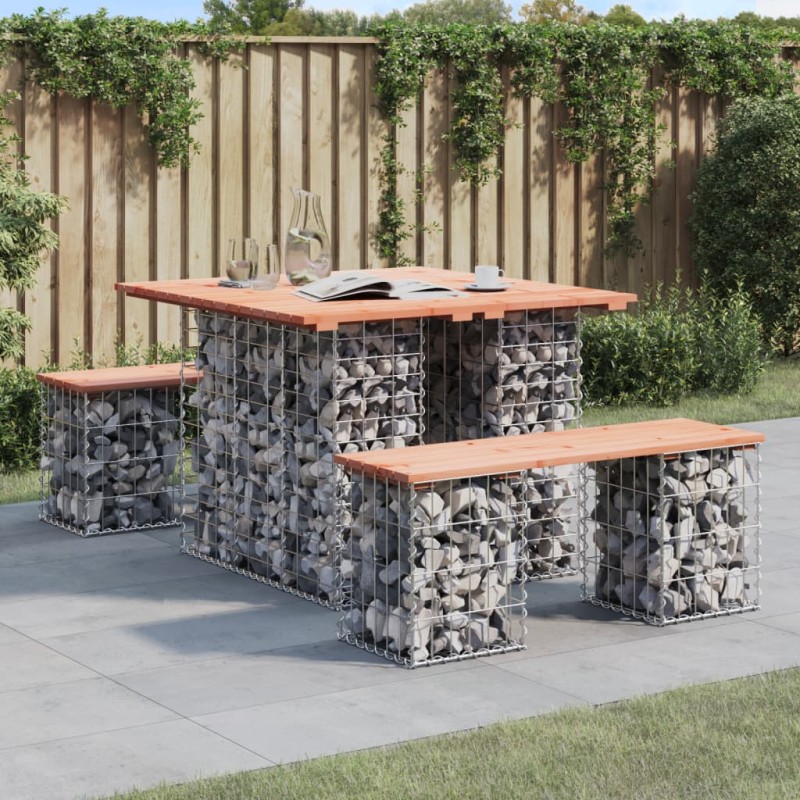 vidaXL Gartenbank aus Gabionen 100x102x72 cm Massivholz Douglasie vidaXL Gartenbank aus Gabionen 100x102x72 cm Massivholz Douglasie