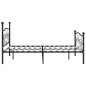 vidaXL Bettgestell mit Lattenrost Schwarz Metall 180 × 200 cm vidaXL Bettgestell mit Lattenrost Schwarz Metall 180 × 200 cm