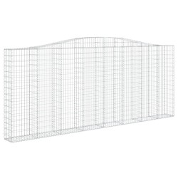 vidaXL Gabione mit Hochbogen 400x30x160/180 cm Verzinktes Eisen