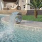 vidaXL Pool-Wasserfall Edelstahl 50x30x53 cm Silbern vidaXL Pool-Wasserfall Edelstahl 50x30x53 cm Silbern