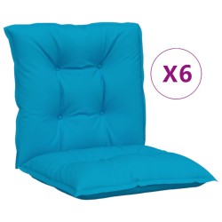 Gartenstuhlauflagen für Niedriglehner 6 Stk. Blau 100x50x7 cm