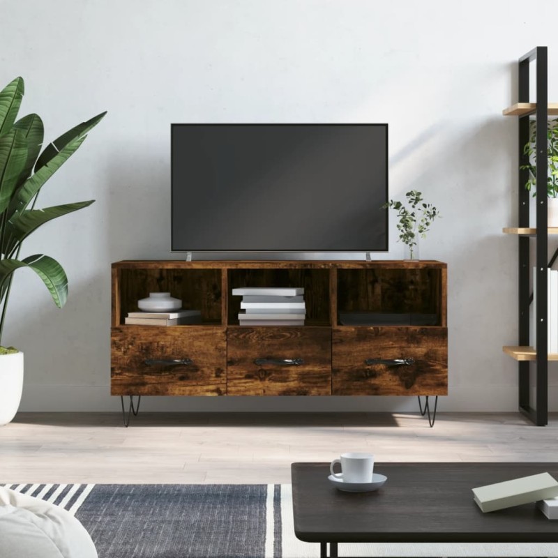 vidaXL TV-Schrank Räuchereiche 102x36x50 cm Holzwerkstoff vidaXL TV-Schrank Räuchereiche 102x36x50 cm Holzwerkstoff