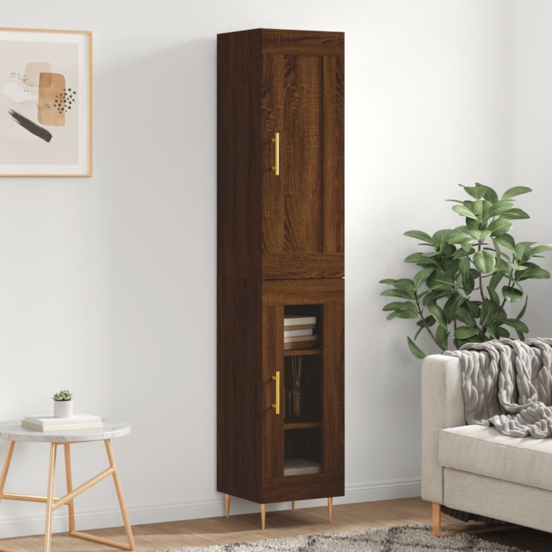 vidaXL Highboard Braun Eichen-Optik 34,5x34x180 cm Holzwerkstoff vidaXL Highboard Braun Eichen-Optik 34,5x34x180 cm Holzwerkstoff
