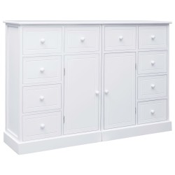 vidaXL Sideboard mit 10 Schubladen Weiß 113 x 30 x 79 cm Holz