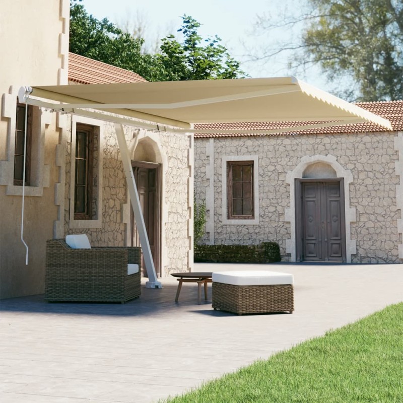 vidaXL Standmarkise Manuell Einziehbar 450x300 cm Creme vidaXL Standmarkise Manuell Einziehbar 450x300 cm Creme