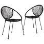 vidaXL Gartenstühle 2 Stk. PVC Rattan Schwarz vidaXL Gartenstühle 2 Stk. PVC Rattan Schwarz