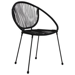 vidaXL Gartenstühle 2 Stk. PVC Rattan Schwarz