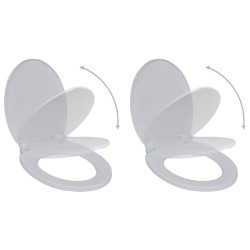 vidaXL Toilettensitze mit Absenkautomatik 2 Stk. Kunststoff Weiß