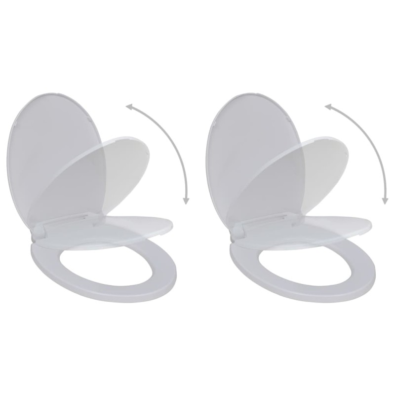 vidaXL Toilettensitze mit Absenkautomatik 2 Stk. Kunststoff Weiß vidaXL Toilettensitze mit Absenkautomatik 2 Stk. Kunststoff Weiß
