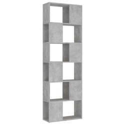 vidaXL Bücherregal Raumteiler Betongrau 60x24x186 cm Holzwerkstoff