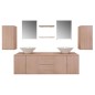 vidaXL 9-tlg. Badmöbel und Waschbecken Set Beige vidaXL 9-tlg. Badmöbel und Waschbecken Set Beige
